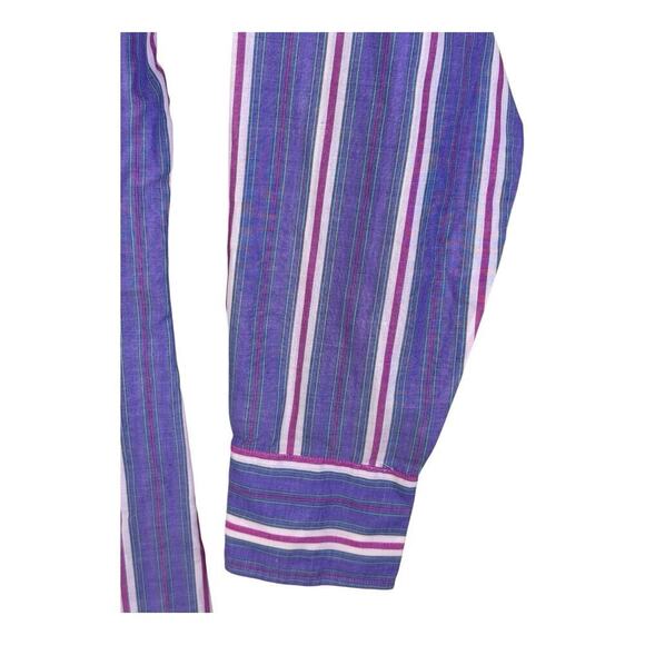 Wrangler Western Shirt Men's Purple Pink Pearl Snap Plaid Button Long Size LT - Picture 8 of 12
